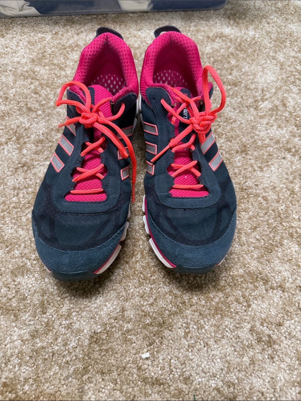 adidas Black and Pink Women's Athletic Sneakers